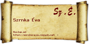 Szrnka Éva névjegykártya